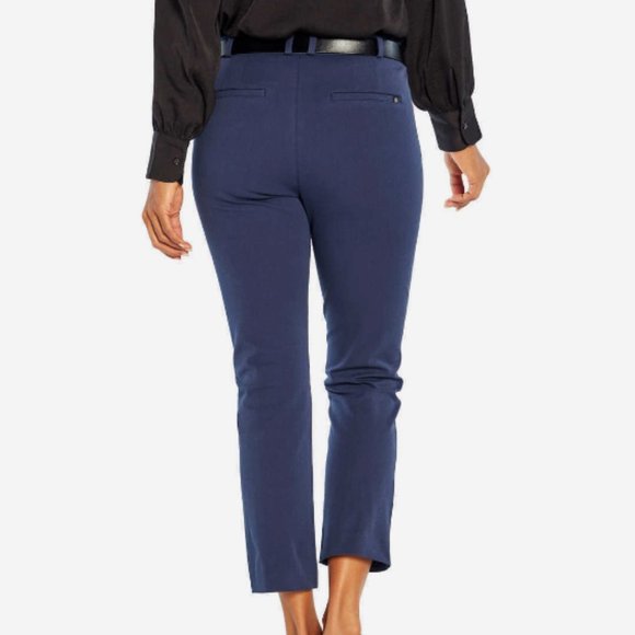 NWT Banana Republic Women's Slim Navy Blue Straight Twill Cropped Pant, size 14 - Picture 2 of 8